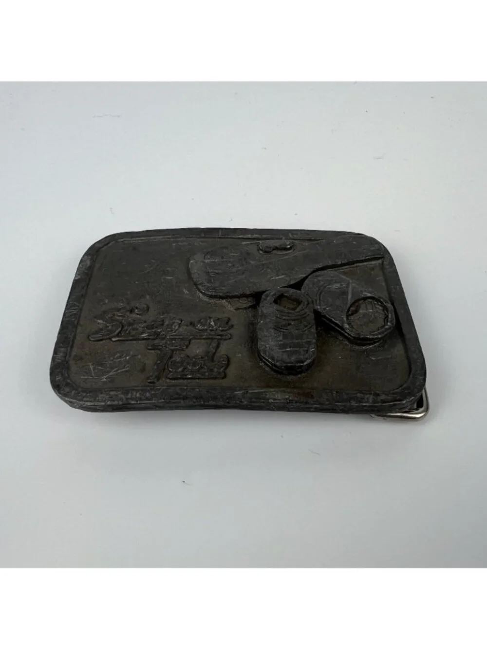 Vintage Snap-on Tools Pewter Belt Buckle – Ratchet & Sockets “Hit Line”